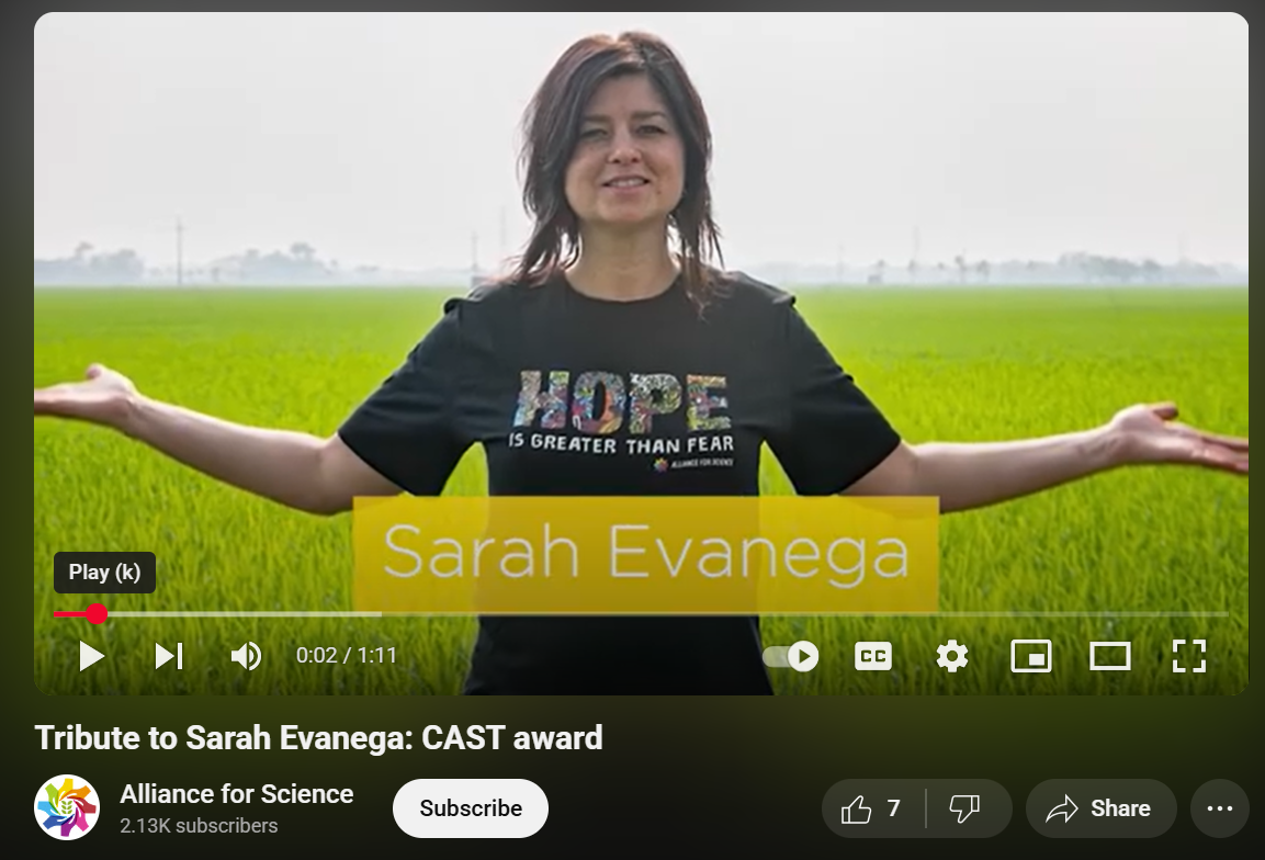 Tribute to Sarah Evanega: CAST award