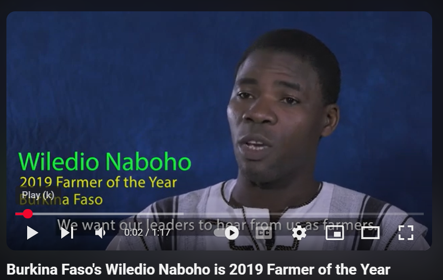 Burkina Faso's Wiledio Naboho is 2019 Farmer of the Year