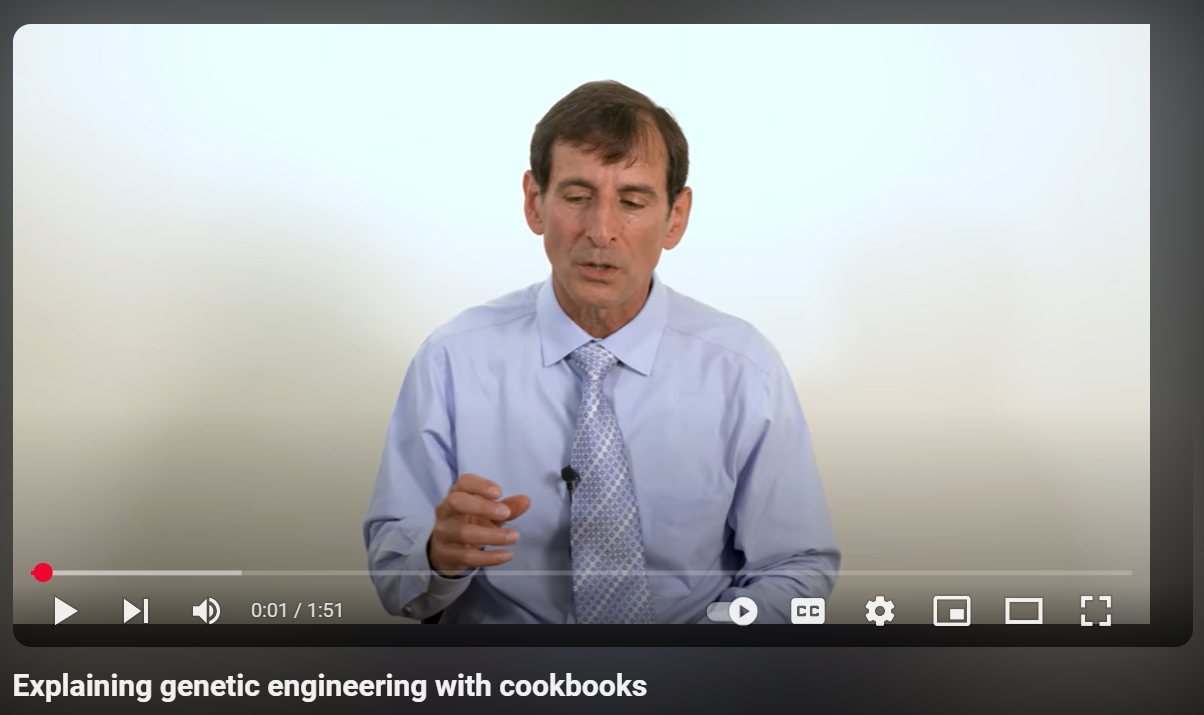 Explaining genetic engineering with cookbooks