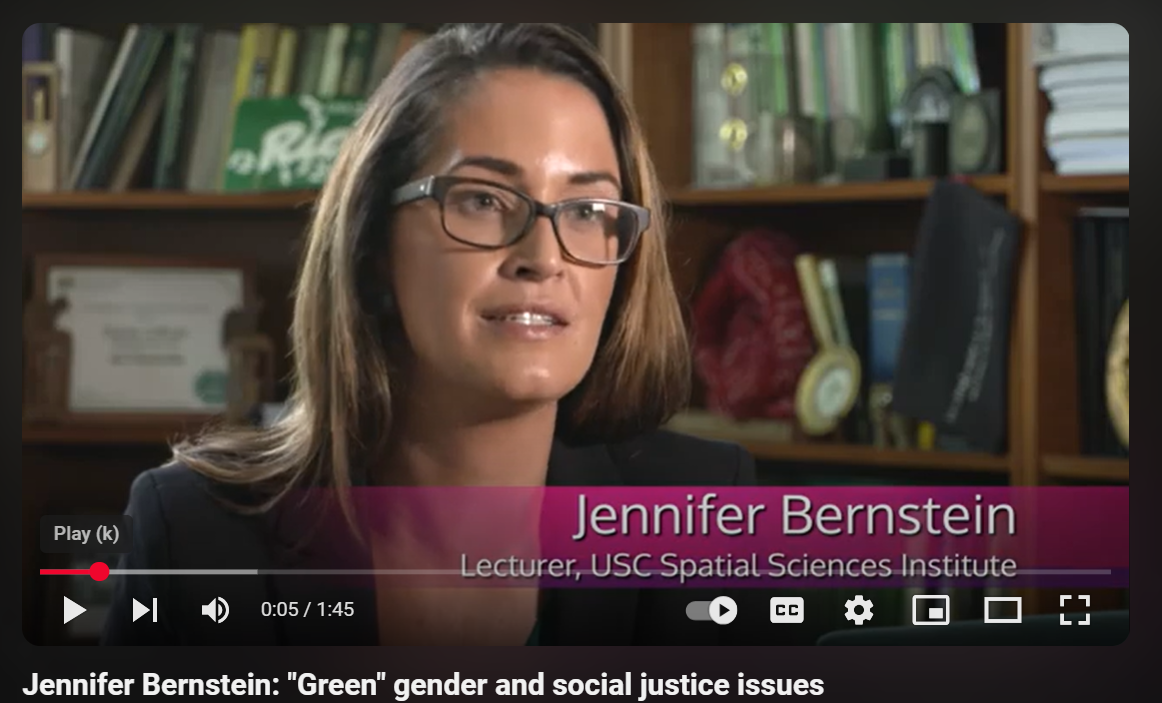 Jennifer Bernstein: "Green" gender and social justice issues