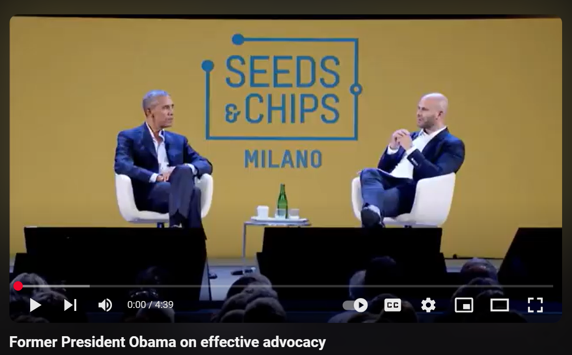 Former President Obama on effective advocacy