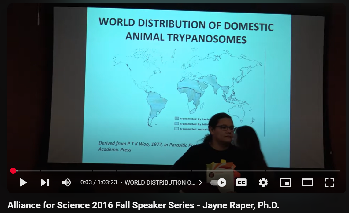 Alliance for Science 2016 Fall Speaker Series - Jayne Raper, Ph.D.