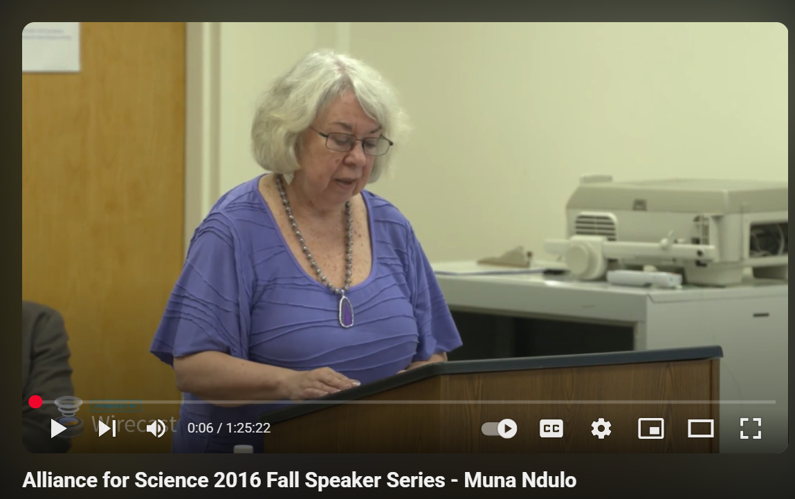 Alliance for Science 2016 Fall Speaker Series - Muna Ndulo