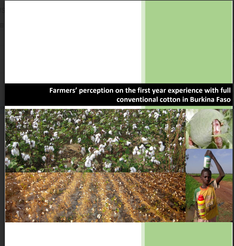 Farmers’ perception on the first year experience with full conventional cotton in Burkina Faso