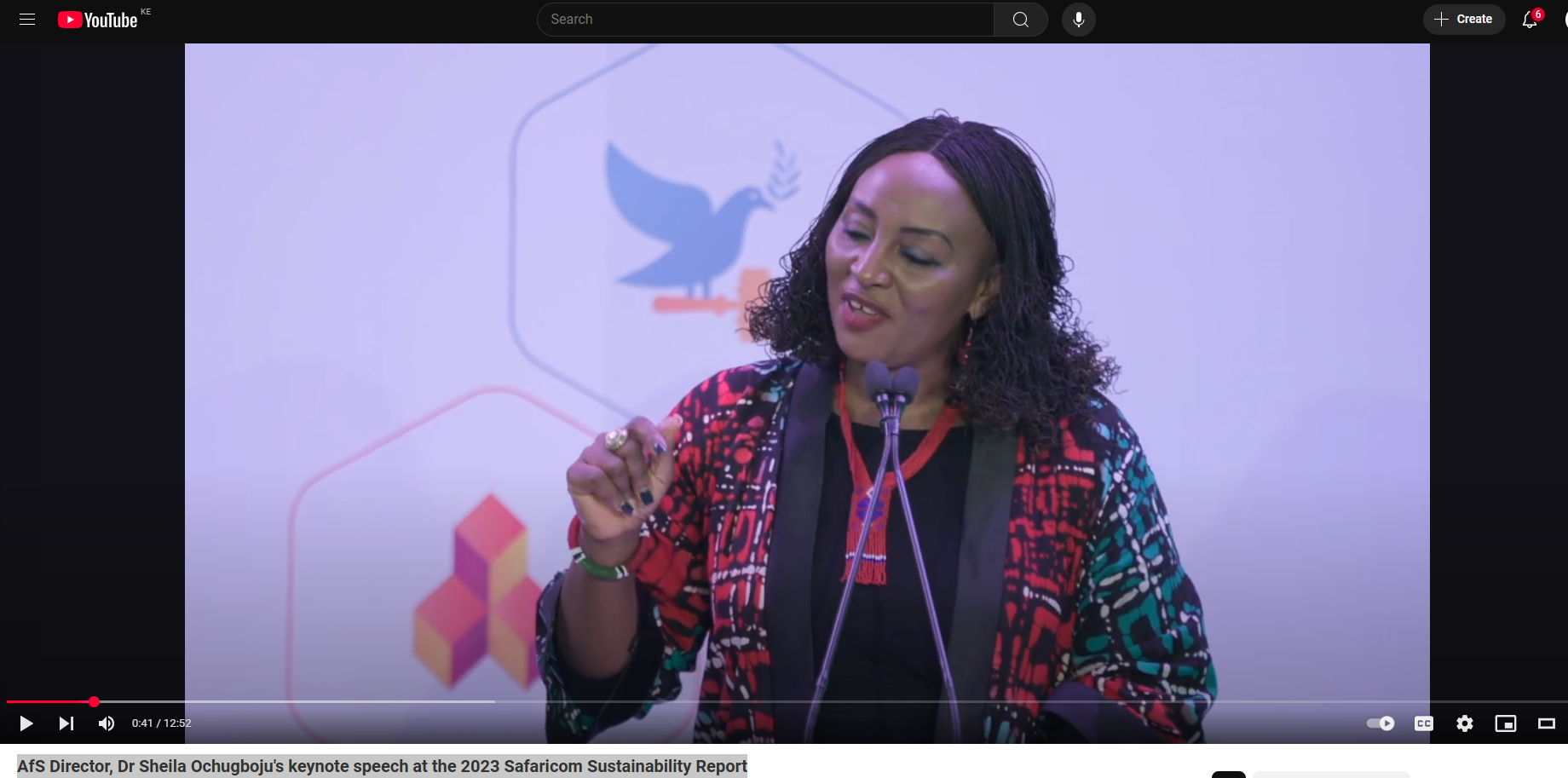 AfS Director, Dr Sheila Ochugboju's keynote speech at the 2023 Safaricom Sustainability Report